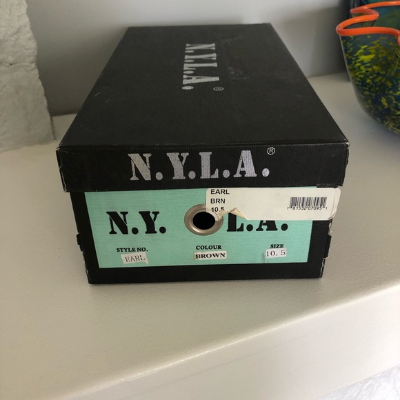 N.Y.L.A Men's Earl Slip-on Brown Leather Shoe 10.5 - Picture 2 of 5